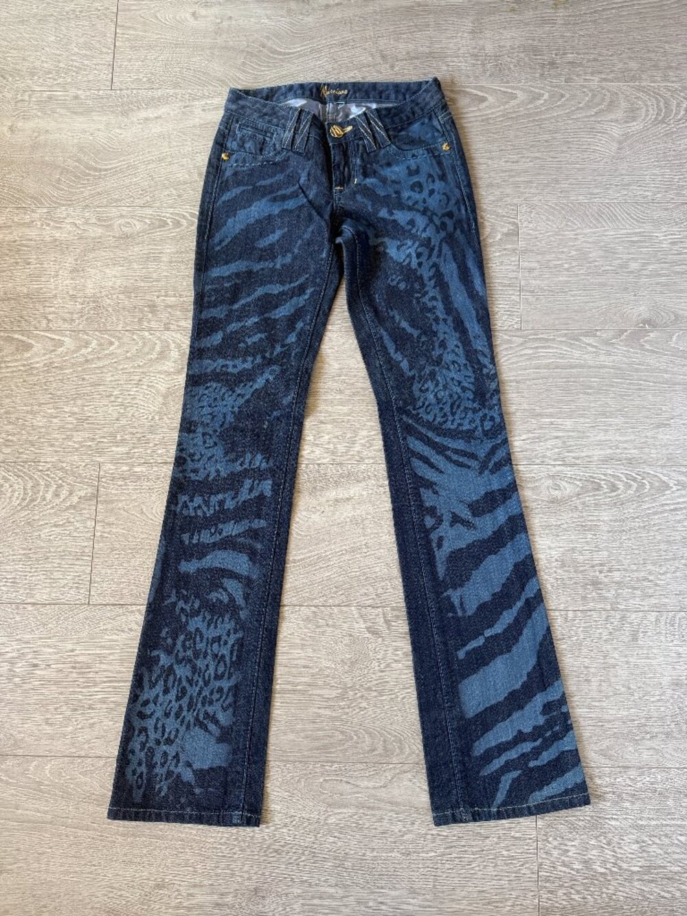 Marciano Animal Print Flare Jeans Womens 24 Zebra Leopard